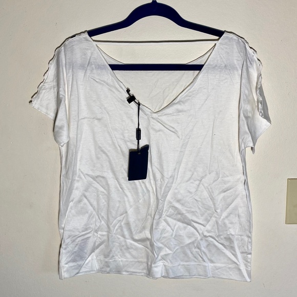 2/$20 NWT Massimo Dutti Laced Strappy Toga T-Shirt LightWeight Summer Tee - Picture 5 of 16